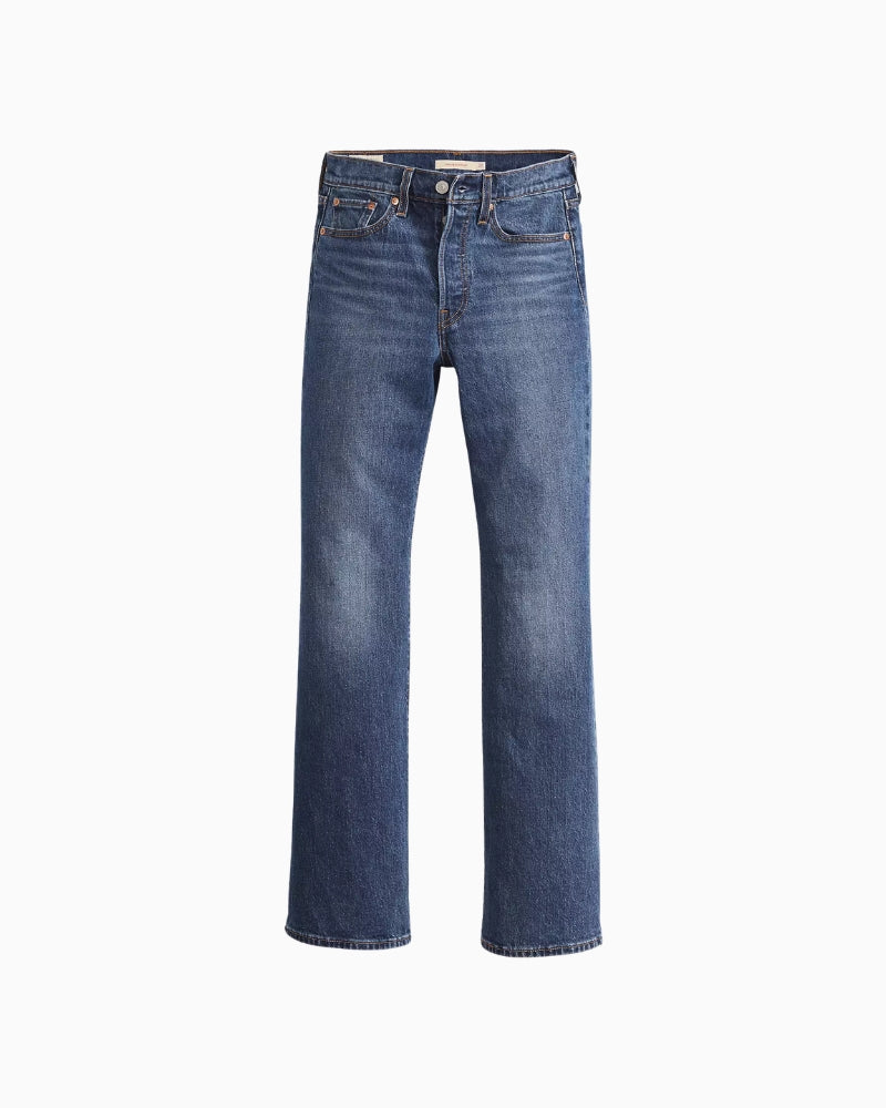Levi's Wedgie Bootcut Jeans in Denim button fly detail