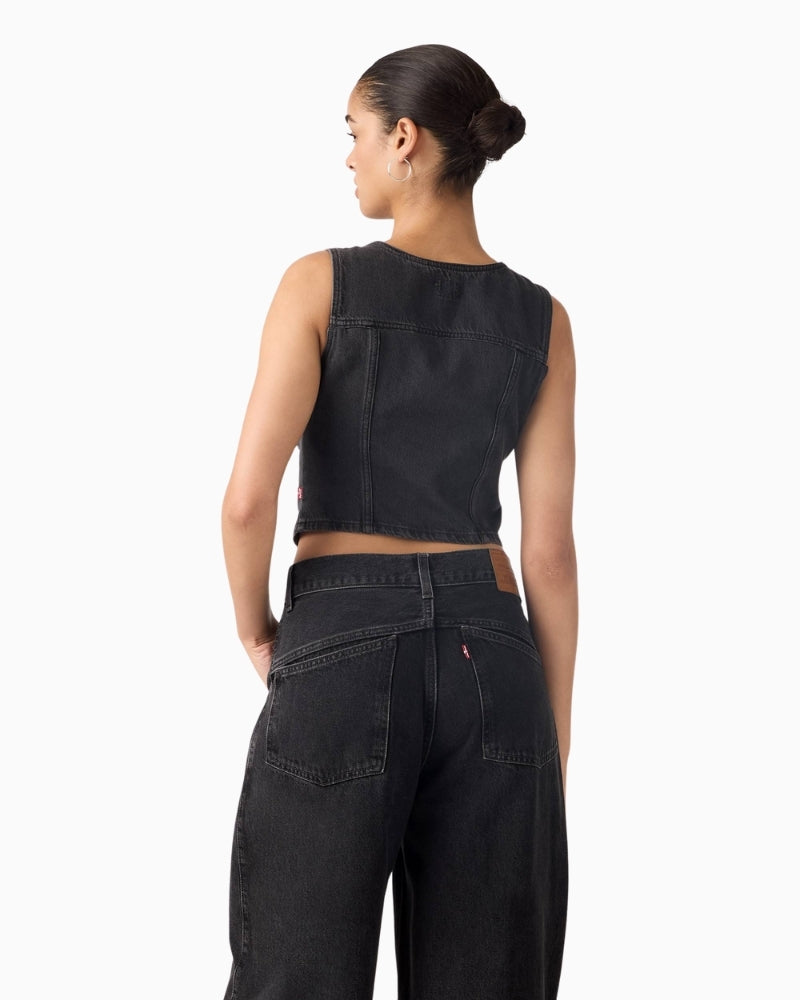 Back view of Levi’s Bella Denim Corset in non-stretch cotton