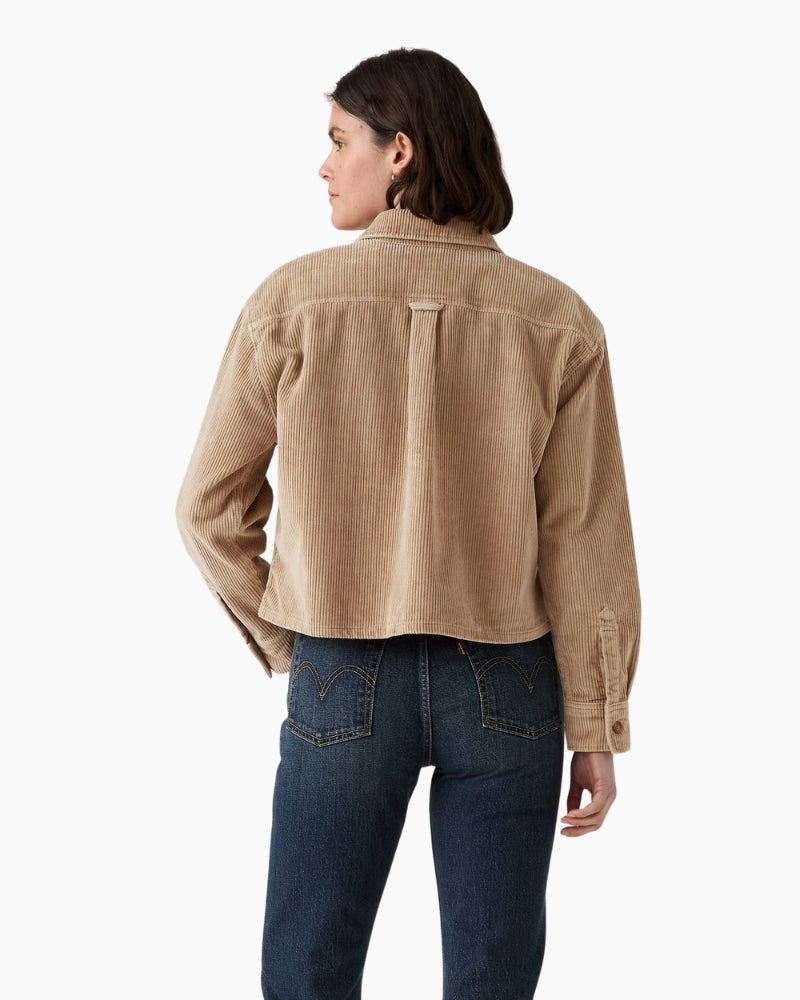 Back view of Levi’s Celine Cozy Shacket in soft corduroy
