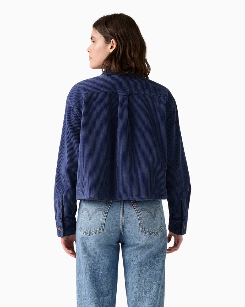 Back view of Levi’s corduroy overshirt with long sleeves