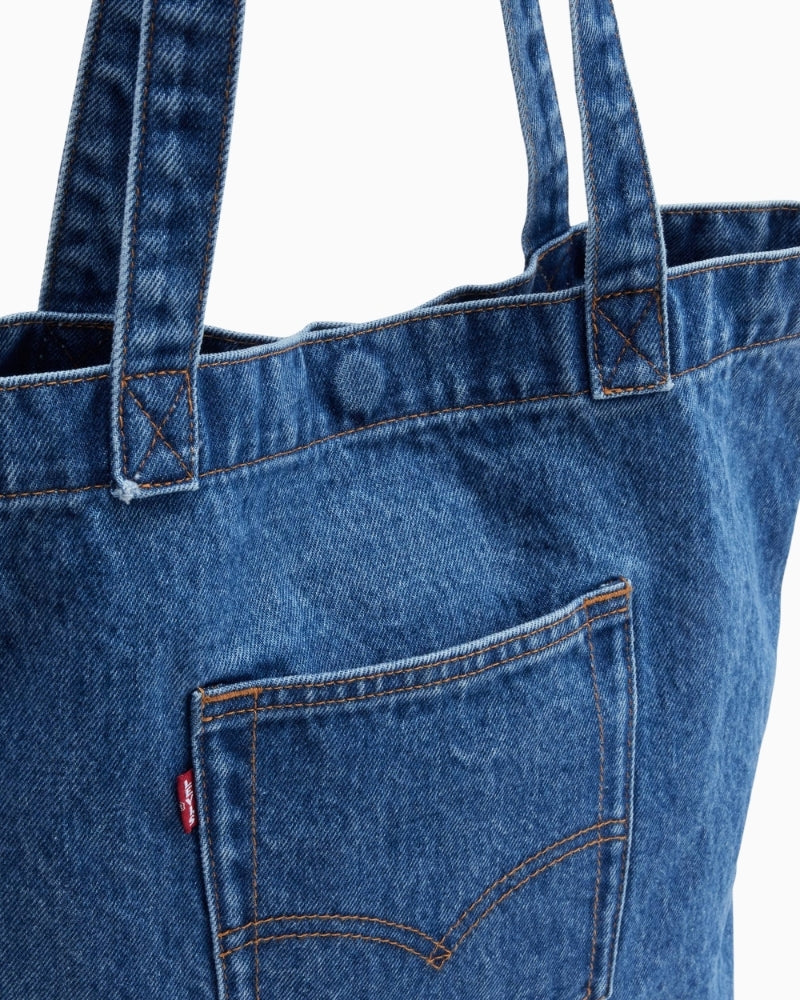 Levi’s Denim Tote Bag denim fabric close-up – Áines Boutique