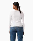 Levi’s Essential Square Neck Long Sleeve Tee woman wearing top back view – Áines Boutique