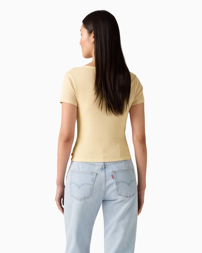 Levi’s Essential Square Neck Tee woman wearing top back view – Áines Boutique
