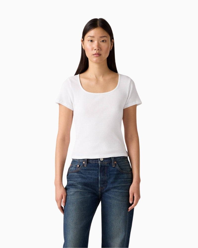 Levi’s Essential Square Neck Tee woman wearing top front view – Áines Boutique