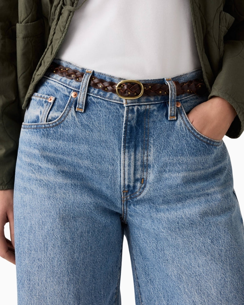 Levi’s Taylor Braided Belt styled with denim – Áines Boutique