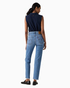 Levi’s Wedgie Straight Ankle Jeans woman wearing jeans back view – Áines Boutique