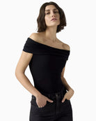 Levis Tori twisted knit top black fitted silhouette