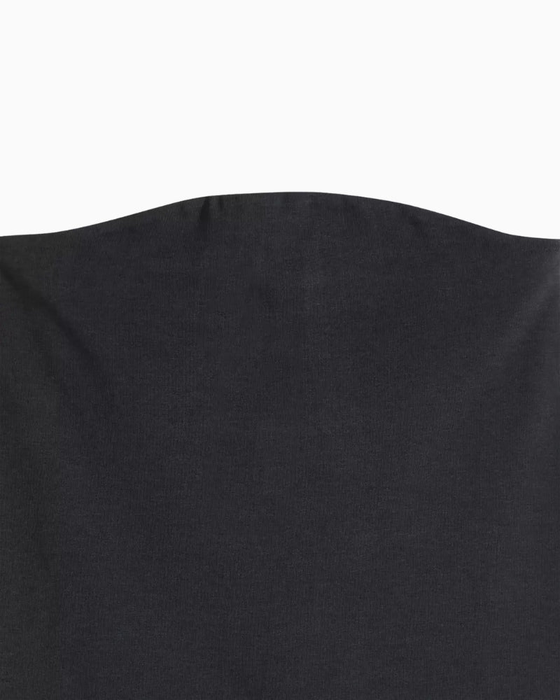 Levis Tori twisted knit top black neckline close up view