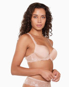 Side view of LingaDore 1400-3 push-up bra in nude with smooth, gel-padded cups