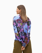 Back of Floral print blouse with tie-neck detail and long sleeves by Lola Casademunt