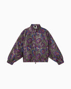 Front view of Lola Casademunt jacquard bomber jacket with metallic floral detail