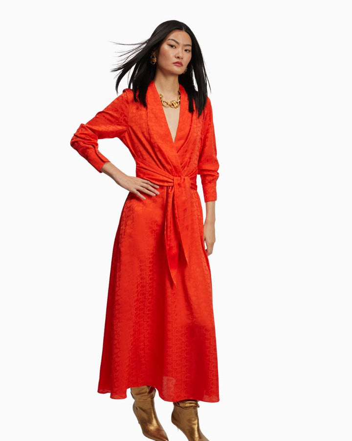 Lola Casademunt - Longsleeve V Neck Long Dress 