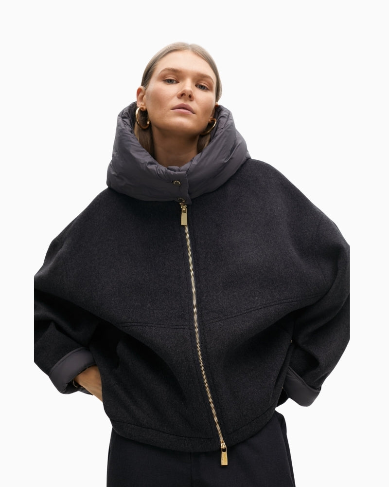 Short overcoat by Lola Casademunt with wool-blend fabric and structured shape