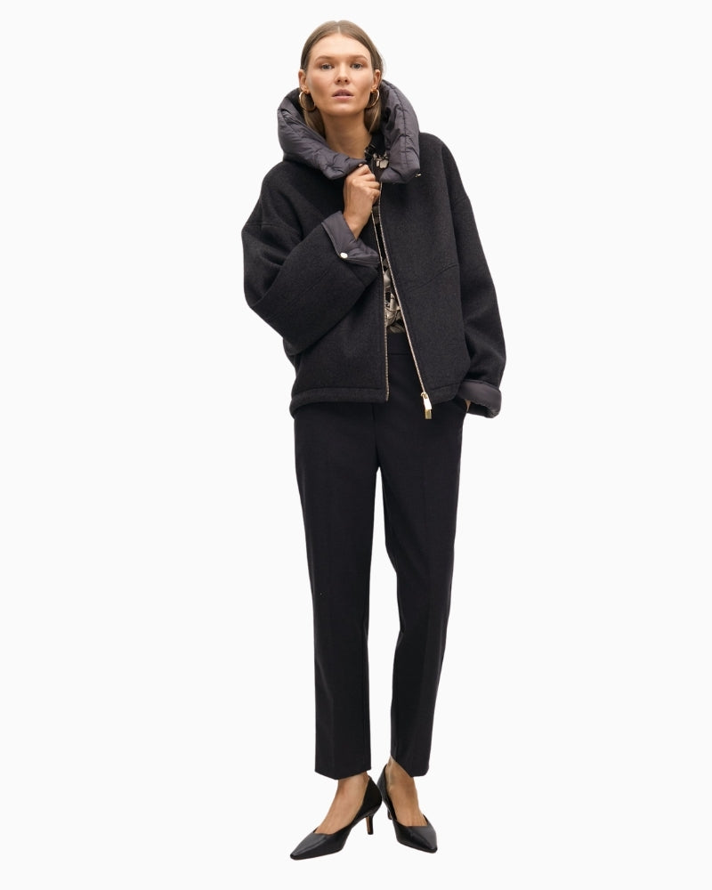 Short overcoat by Lola Casademunt with wool-blend fabric and structured shape