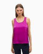 Front view of Lola Casademunt satin top with wide straps and round neckline