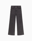 Front view of Lola Casademunt grey wide-leg jeans with stud detail