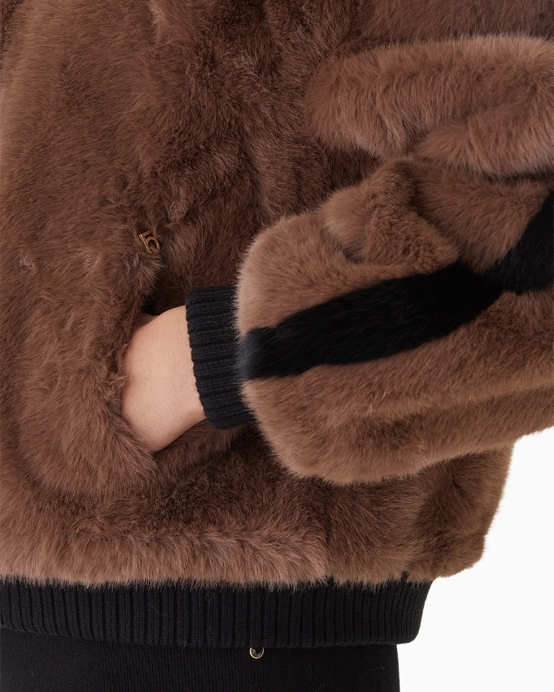 Close-up of zip fastening and fabric detail on Lola Casademunt jacket