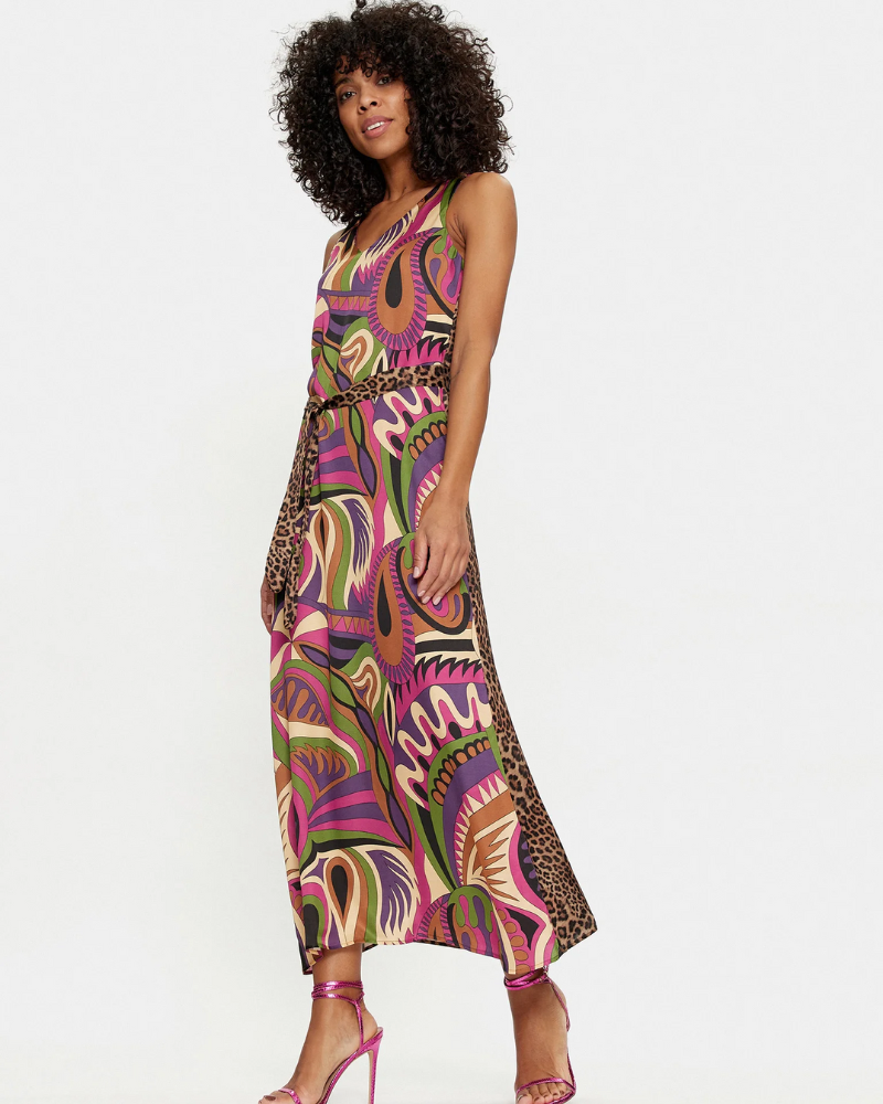 Lola Casademunt - V Neck Animal Maxi Dress 