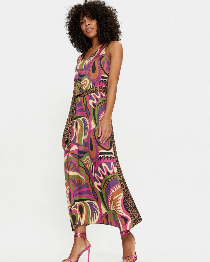 Lola Casademunt - V Neck Animal Maxi Dress 