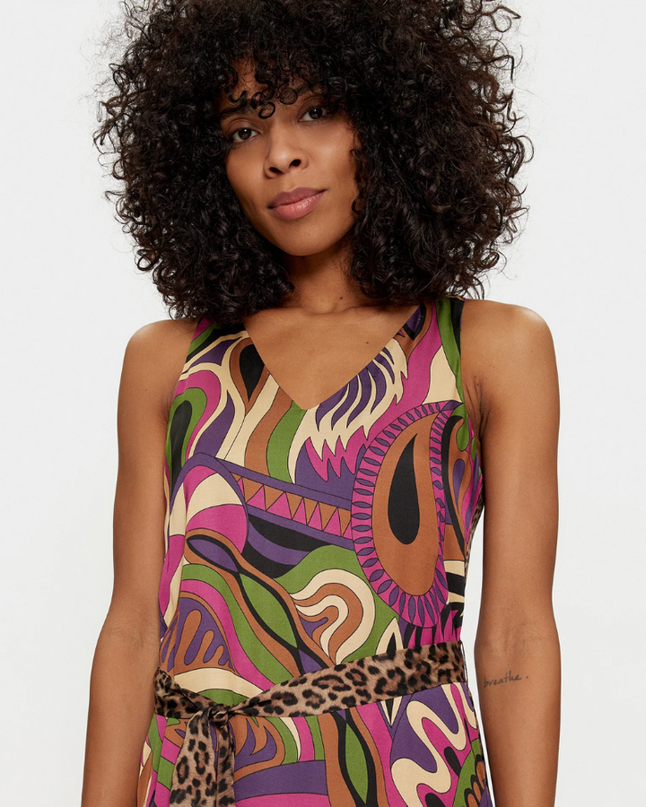 Lola Casademunt - V Neck Animal Maxi Dress 