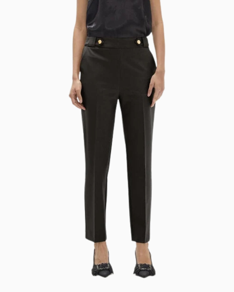 Lola Casademunt Basic Pants with Side Snap Waist in Black front view