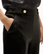 Lola Casademunt Basic Pants with Side Snap Waist in Black side snap detail