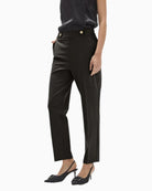Lola Casademunt Basic Pants with Side Snap Waist in Black waistband detail