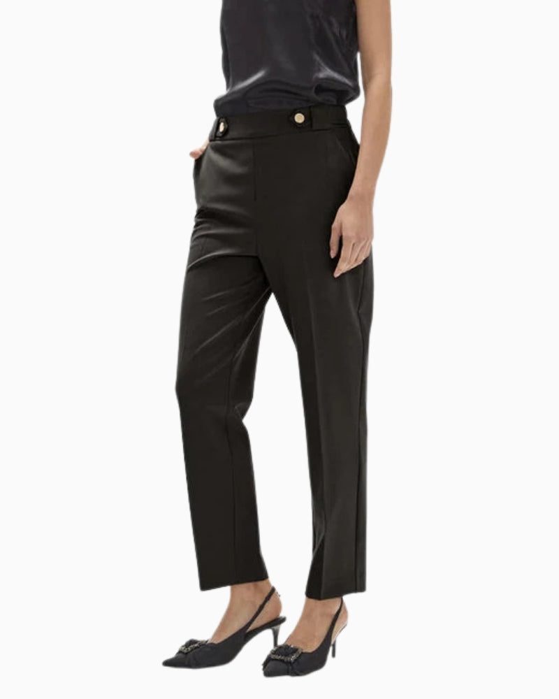 Lola Casademunt Basic Pants with Side Snap Waist in Black waistband detail