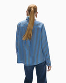 Lola Casademunt Blue Stripe Shirt back view