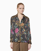Lola Casademunt Leo Print Shirt in black/multi front view
