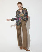 Lola Casademunt Leo Print Shirt in black/multi styled front view