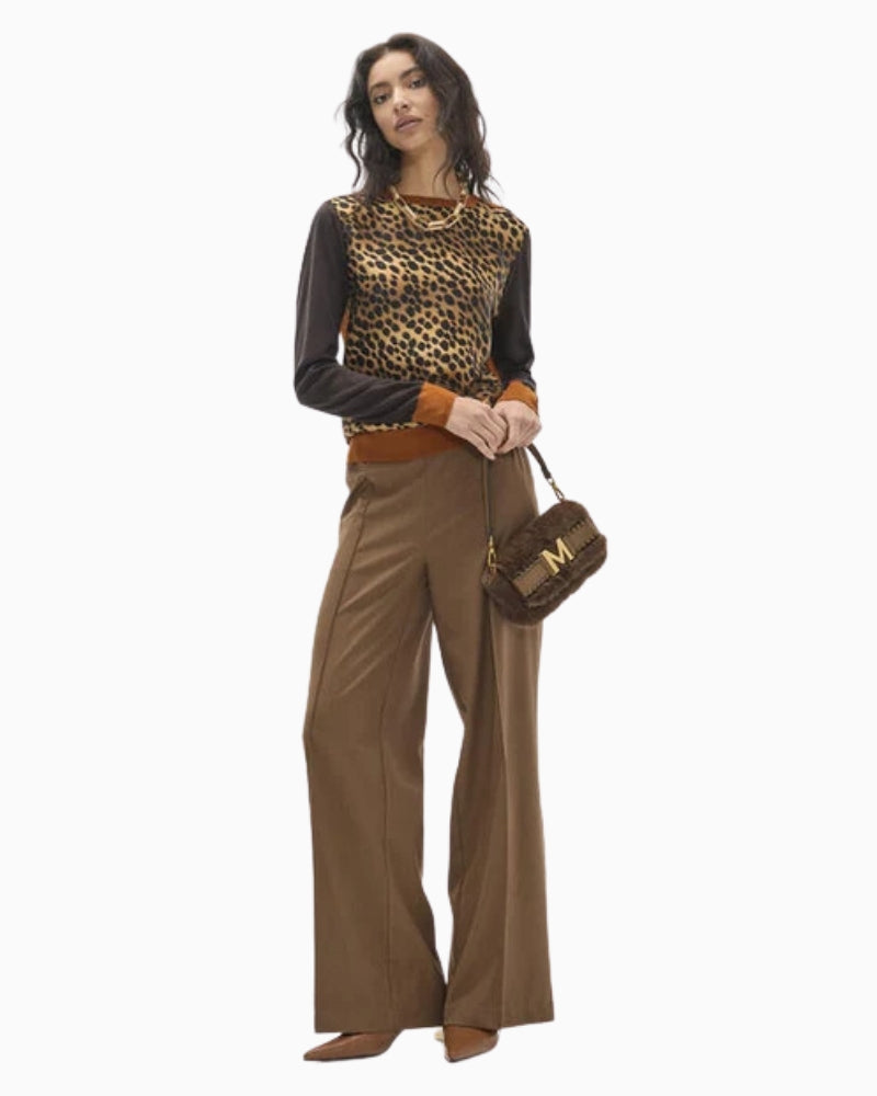 Lola Casademunt Leopard Jumper in Brown full-length styled look