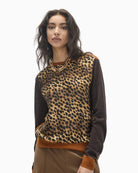 Lola Casademunt Leopard Jumper in Brown leopard print detail