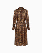 Lola Casademunt Long Sleeve Belted Dress in leopard print back view