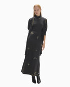 Lola Casademunt Maxi Dress with Studs in black front detail