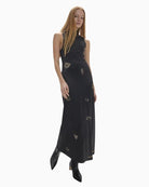 Lola Casademunt Maxi Dress with Studs in black full-length front view