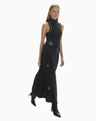 Lola Casademunt Maxi Dress with Studs in black full-length side view