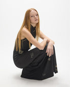 Lola Casademunt Maxi Dress with Studs in black seated view