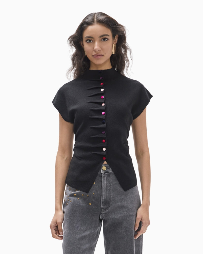 Lola Casademunt Multicolor Button Vest front view