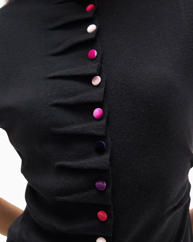 Lola Casademunt Multicolor Button Vest multicolour button detail