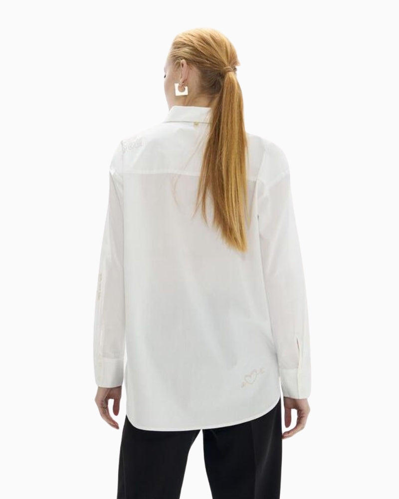 Lola Casademunt Oversize Shirt with Studs in white back view