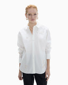 Lola Casademunt Oversize Shirt with Studs in white front view