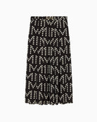 Lola Casademunt Pleated Logo Print Skirt in Black/White personalised buckle detail