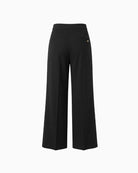 Lola Casademunt Pleated Wide Leg Trousers in black back view