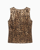 Lola Casademunt Sleeveless Leopard Top in leopard print back view