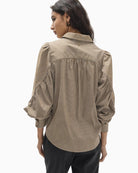 Lola Casademunt Striped Shirt in brown stripe back view