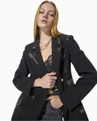 Lola Casademunt Studded Blazer in Black stud embellishment detail