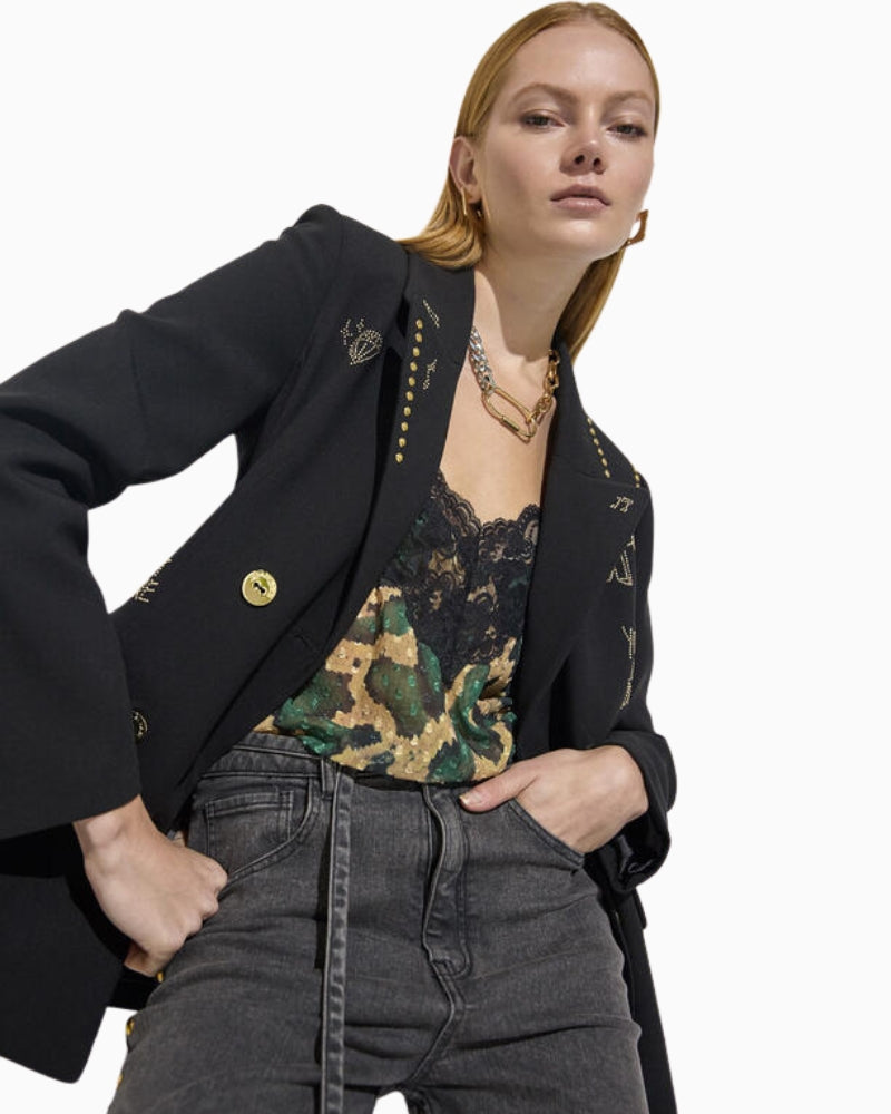 Lola Casademunt Studded Blazer in Black styled look