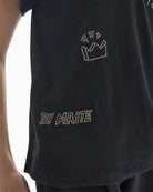 Lola Casademunt V-Neck T-Shirt in black decorative M motif detail