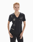 Lola Casademunt V-Neck T-Shirt in black front view